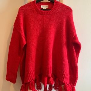 Kate Spade BROOME ST | Red Alpaca Tassel Sweater